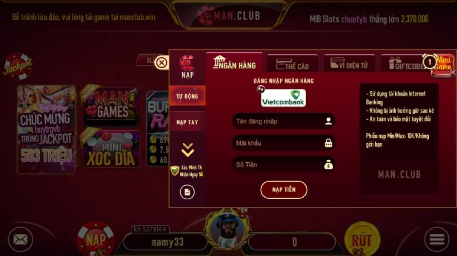 Nạp Tiền SanClub Siêu Tốc - Mở Khóa Vạn Phúc Lộc, Chơi Game Thả Ga!